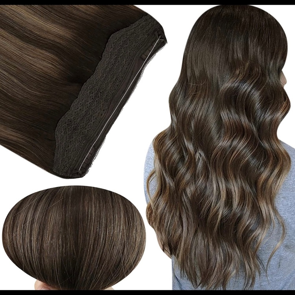 Fshine human hair halo 16” wore one